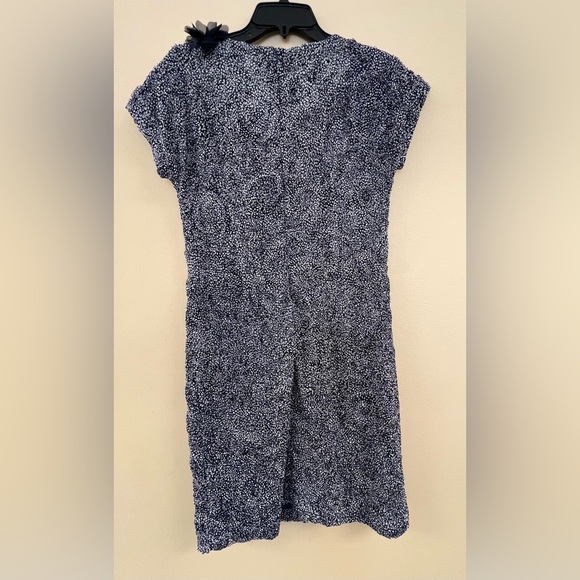 Sara Campbell Navy Blue & White Textured Dress - Picture 4 of 6